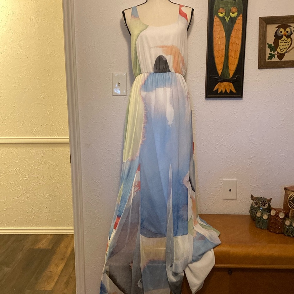 Alice + OliviaNina Watercolor-Printed Maxi Dress